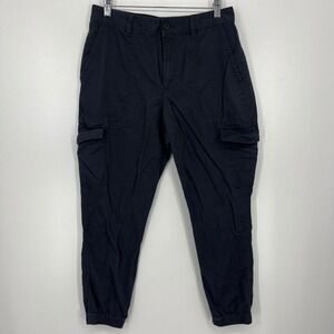 GAP Womens Girlfriend Jogger Cargo Pants Navy Blue Cotton Size 12